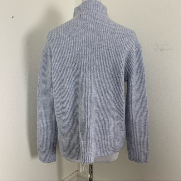 MNG Mango Mock Neck Oversized Pullover Sweater Size XS Light Lavender Ribbed - Picture 5 of 17